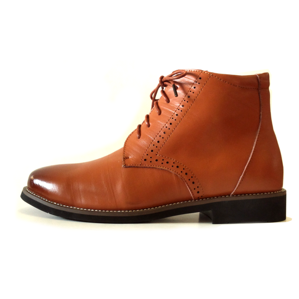 Leather Boots, Medium Brown